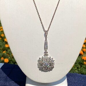 Vintage Camrose & Kross JBK Crystal Snowflake Pendant Necklace